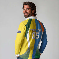 Custom India Vs Australia Cricket Long Sleeve Polo Shirt Final Matchup - Wonder Print Shop