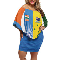 Custom India Vs Australia Cricket Off Shoulder Short Dress Final Matchup - Wonder Print Shop