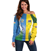 Custom India Vs Australia Cricket Off Shoulder Sweater Final Matchup - Wonder Print Shop
