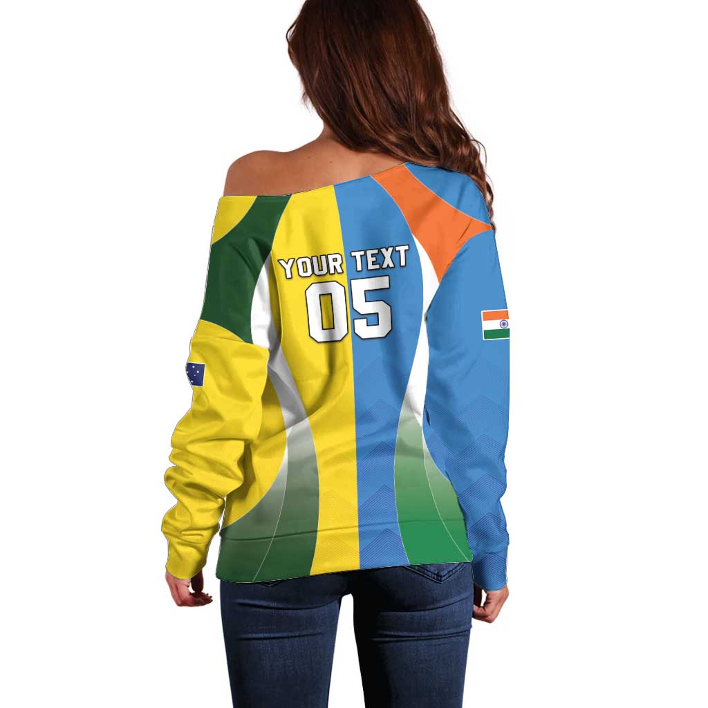 Custom India Vs Australia Cricket Off Shoulder Sweater Final Matchup - Wonder Print Shop