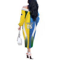 Custom India Vs Australia Cricket Off The Shoulder Long Sleeve Dress Final Matchup - Wonder Print Shop