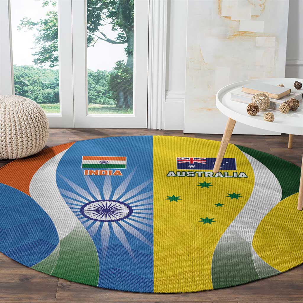 India Vs Australia Cricket Round Carpet Final Matchup - Wonder Print Shop
