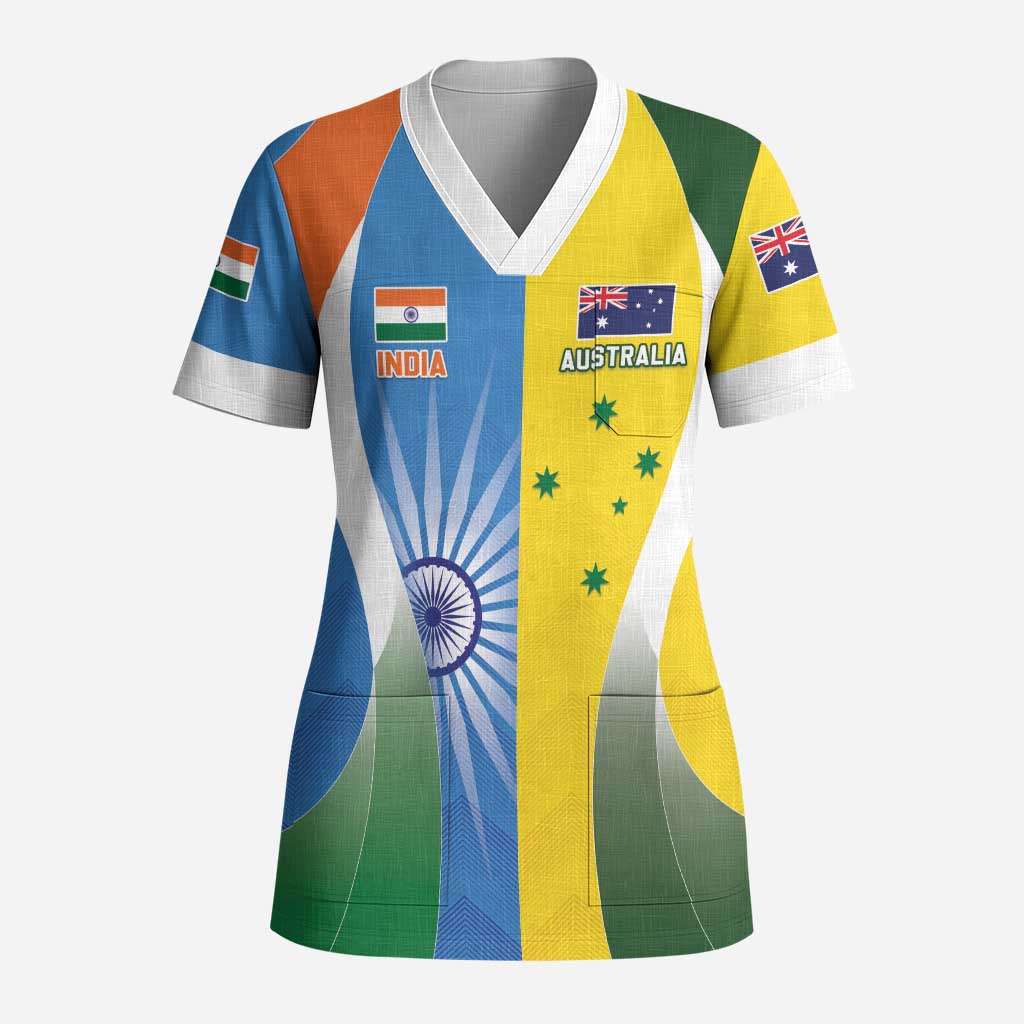 Custom India Vs Australia Cricket Scrub Top Final Matchup - Wonder Print Shop