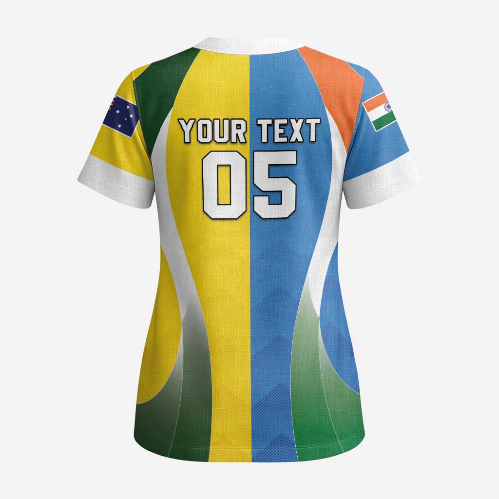 Custom India Vs Australia Cricket Scrub Top Final Matchup - Wonder Print Shop
