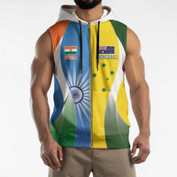 Custom India Vs Australia Cricket Sleeveless Zip Hoodie Final Matchup - Wonder Print Shop