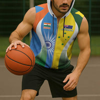 Custom India Vs Australia Cricket Sleeveless Zip Hoodie Final Matchup - Wonder Print Shop