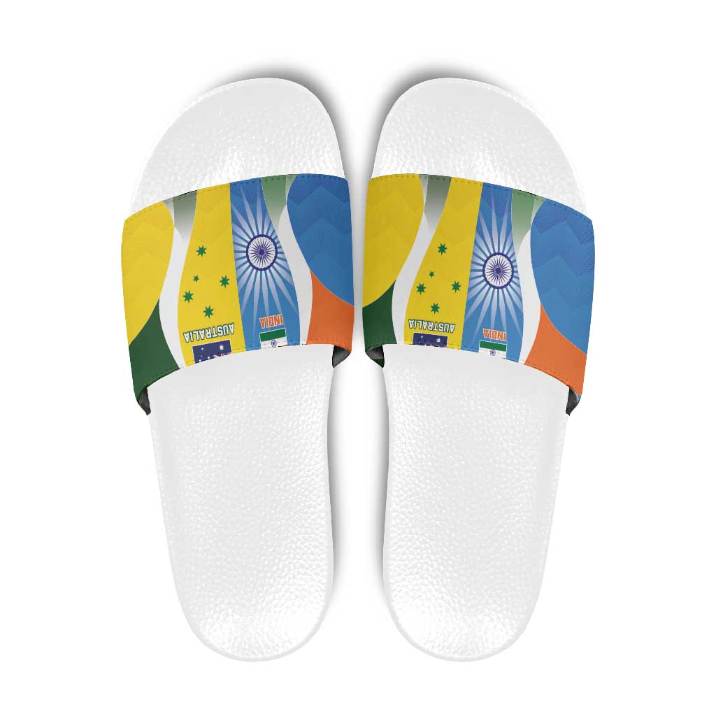 India Vs Australia Cricket Slide Sandals Final Matchup - Wonder Print Shop