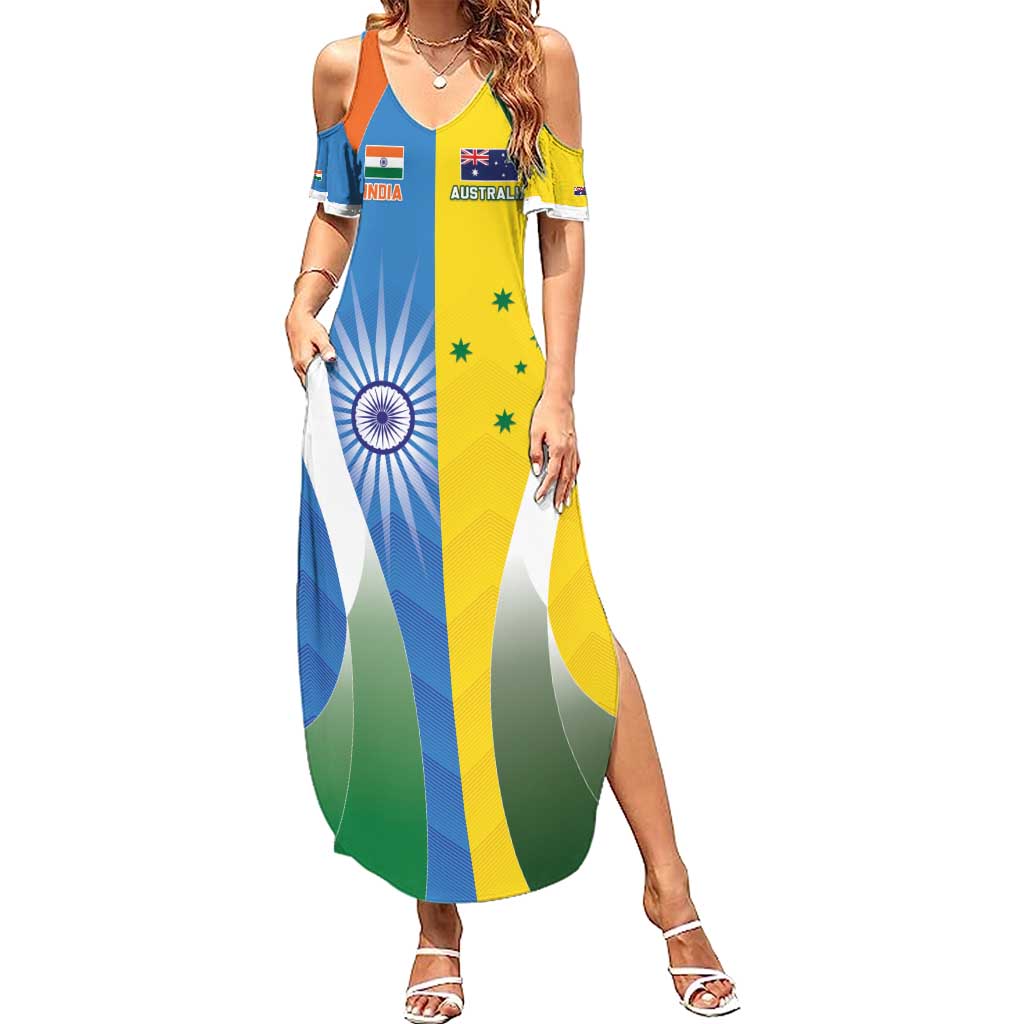 Custom India Vs Australia Cricket Summer Maxi Dress Final Matchup - Wonder Print Shop