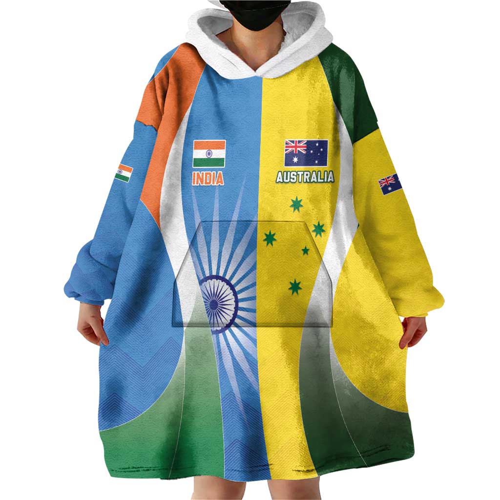 Custom India Vs Australia Cricket Wearable Blanket Hoodie Final Matchup - Wonder Print Shop