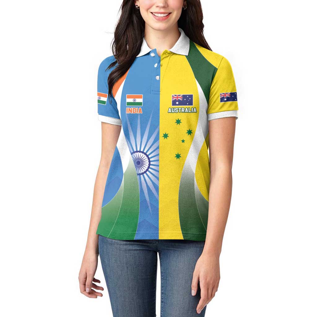 Custom India Vs Australia Cricket Women Polo Shirt Final Matchup - Wonder Print Shop