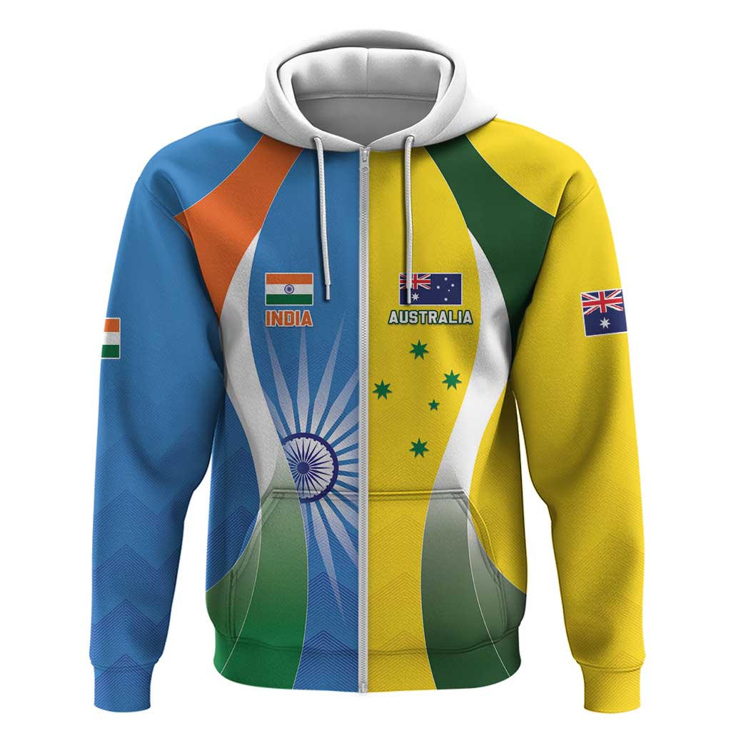 Custom India Vs Australia Cricket Zip Hoodie Final Matchup - Wonder Print Shop