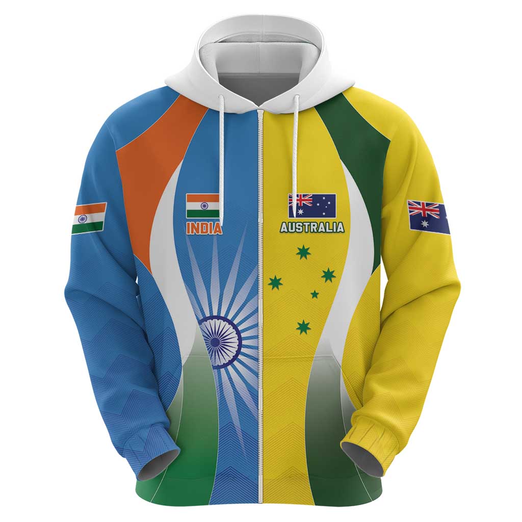 Custom India Vs Australia Cricket Zip Hoodie Final Matchup - Wonder Print Shop