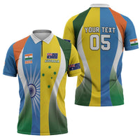 Custom India Vs Australia Cricket Zipper Polo Shirt Final Matchup - Wonder Print Shop