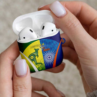 Australia And India Cricket AirPods Case Ashoka Chakra With Aboriginal - Wonder Print Shop