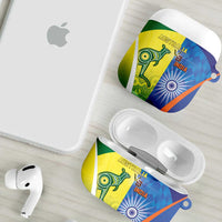 Australia And India Cricket AirPods Case Ashoka Chakra With Aboriginal - Wonder Print Shop