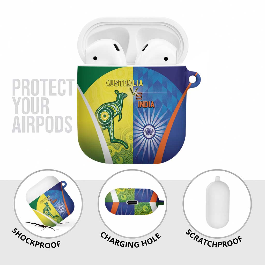 Australia And India Cricket AirPods Case Ashoka Chakra With Aboriginal - Wonder Print Shop