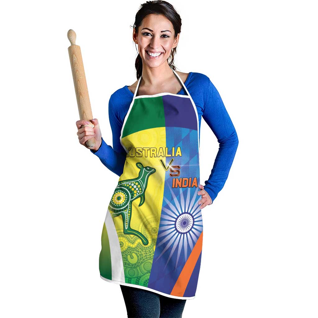 Australia And India Cricket Apron Ashoka Chakra With Aboriginal - Wonder Print Shop