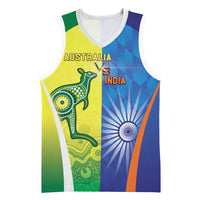 Custom Australia And India Cricket Basketball Jersey Ashoka Chakra With Aboriginal - Wonder Print Shop