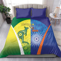 Australia And India Cricket Bedding Set Ashoka Chakra With Aboriginal - Wonder Print Shop