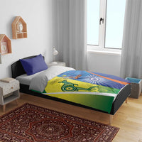 Australia And India Cricket Bedding Set Ashoka Chakra With Aboriginal - Wonder Print Shop