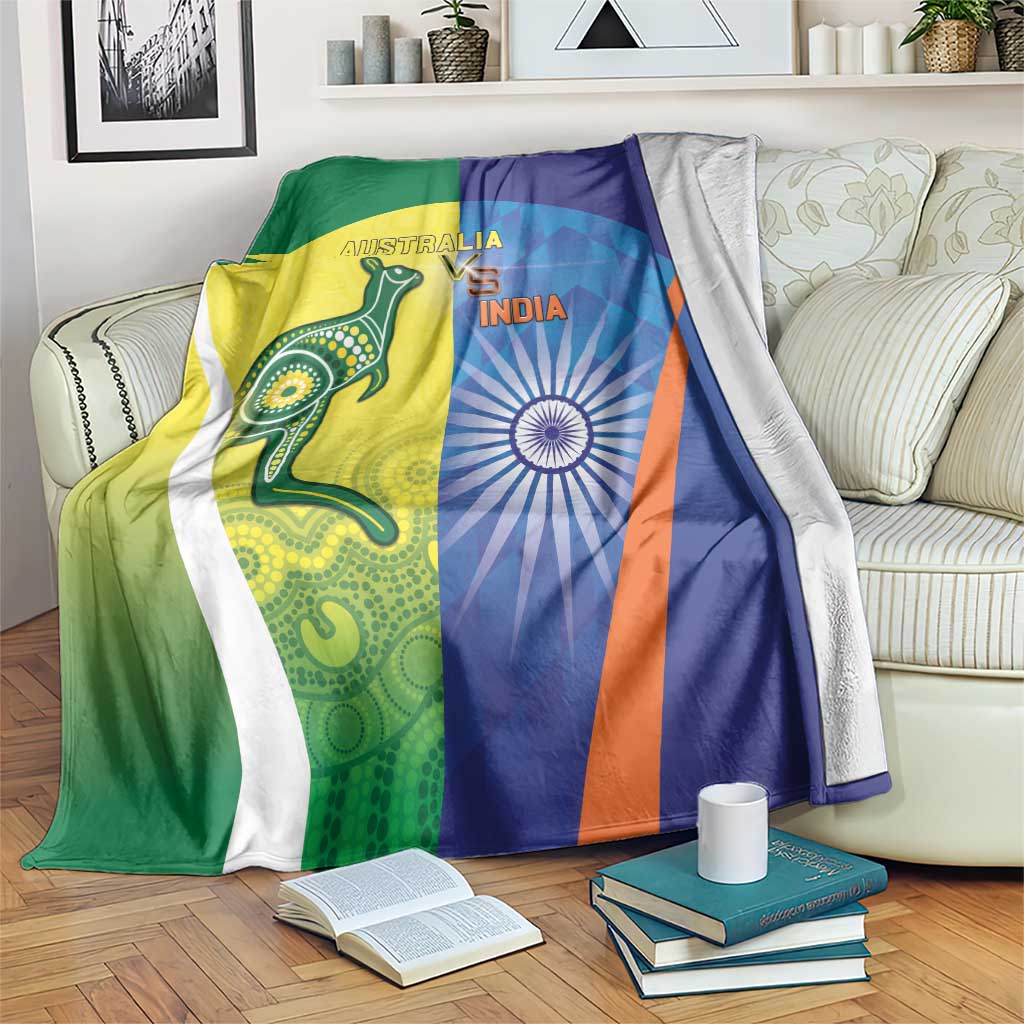 Australia And India Cricket Blanket Ashoka Chakra With Aboriginal - Wonder Print Shop