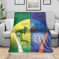 Australia And India Cricket Blanket Ashoka Chakra With Aboriginal - Wonder Print Shop