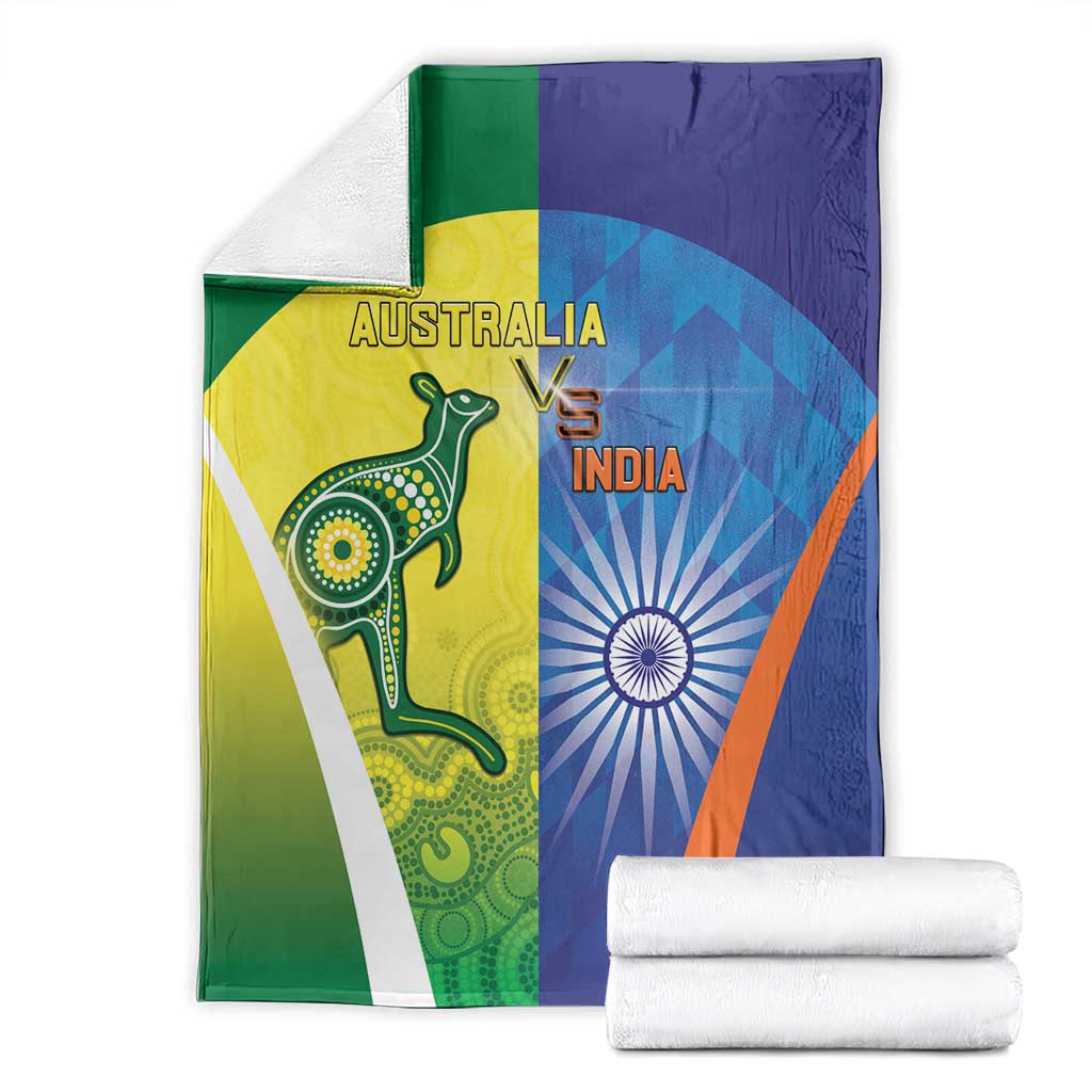 Australia And India Cricket Blanket Ashoka Chakra With Aboriginal - Wonder Print Shop