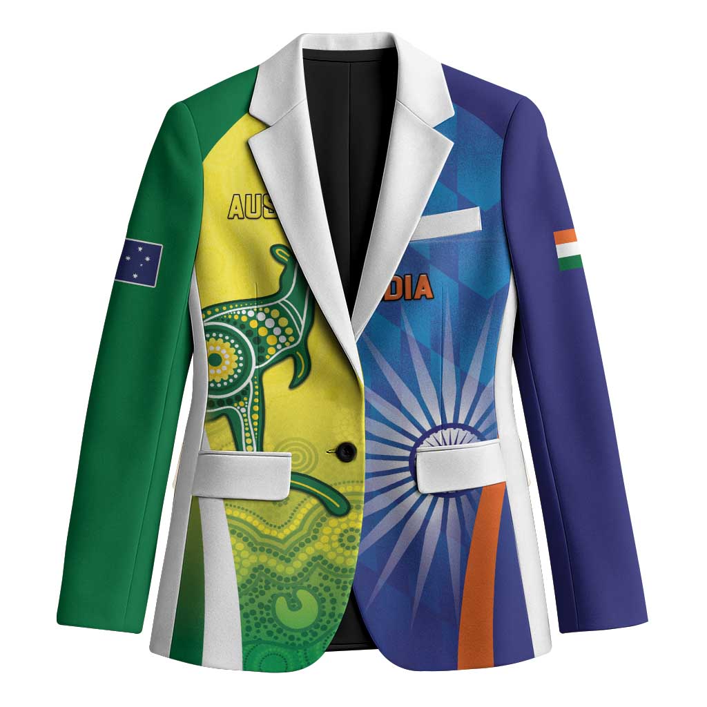 Custom Australia And India Cricket Blazer Ashoka Chakra With Aboriginal - Wonder Print Shop