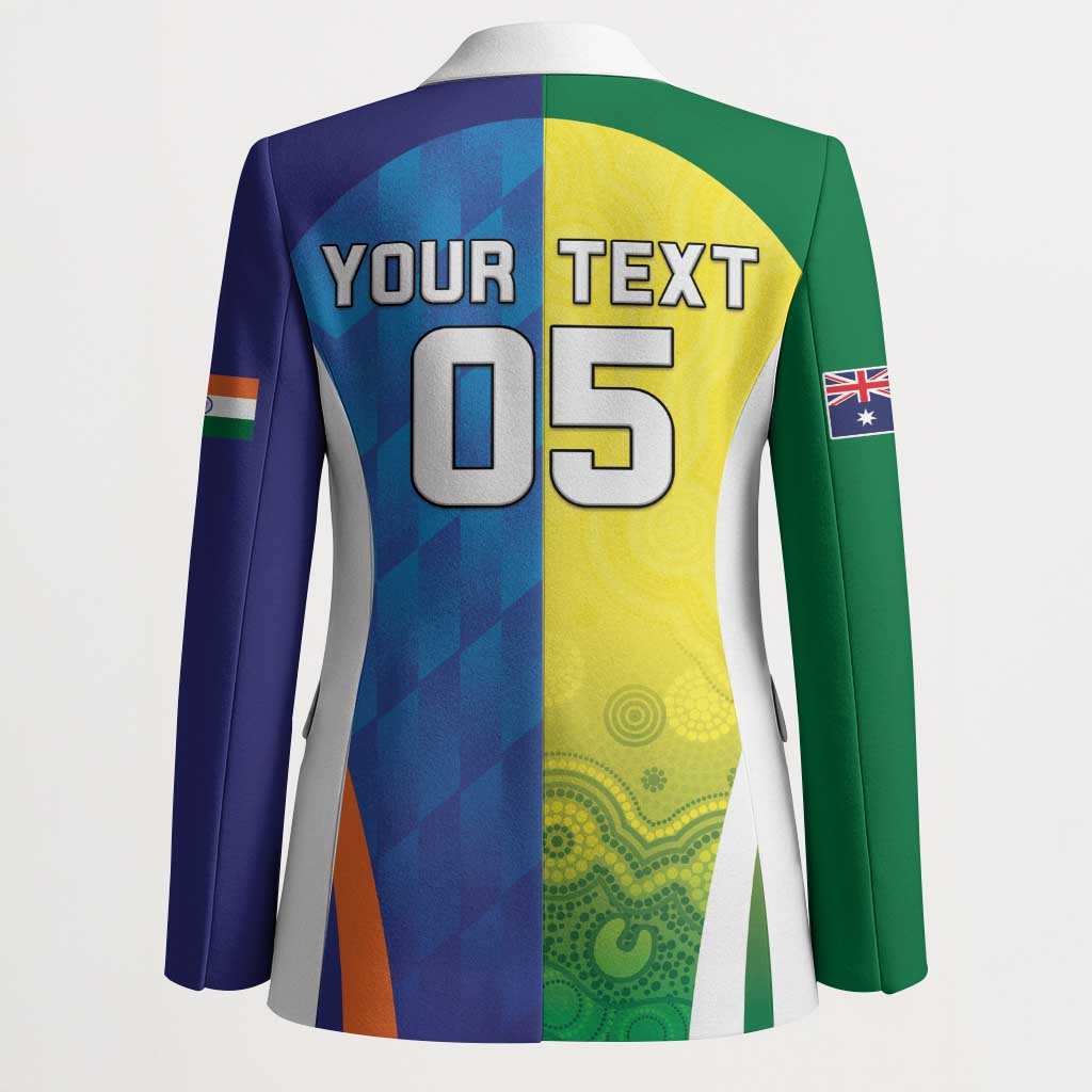 Custom Australia And India Cricket Blazer Ashoka Chakra With Aboriginal - Wonder Print Shop