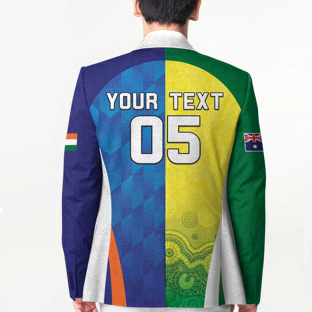Custom Australia And India Cricket Blazer Ashoka Chakra With Aboriginal - Wonder Print Shop