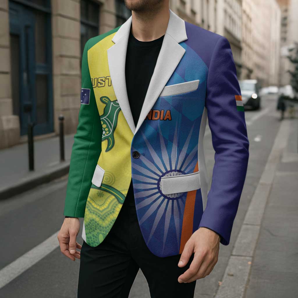 Custom Australia And India Cricket Blazer Ashoka Chakra With Aboriginal - Wonder Print Shop