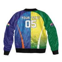 Custom Australia And India Cricket Bomber Jacket Ashoka Chakra With Aboriginal - Wonder Print Shop