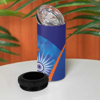 Australia And India Cricket 4 in 1 Can Cooler Tumbler Ashoka Chakra With Aboriginal - Wonder Print Shop