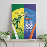 Australia And India Cricket Canvas Wall Art Ashoka Chakra With Aboriginal - Wonder Print Shop