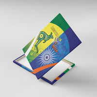 Australia And India Cricket Canvas Wall Art Ashoka Chakra With Aboriginal - Wonder Print Shop