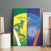 Australia And India Cricket Canvas Wall Art Ashoka Chakra With Aboriginal - Wonder Print Shop