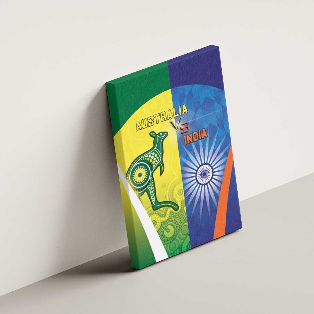 Australia And India Cricket Canvas Wall Art Ashoka Chakra With Aboriginal - Wonder Print Shop