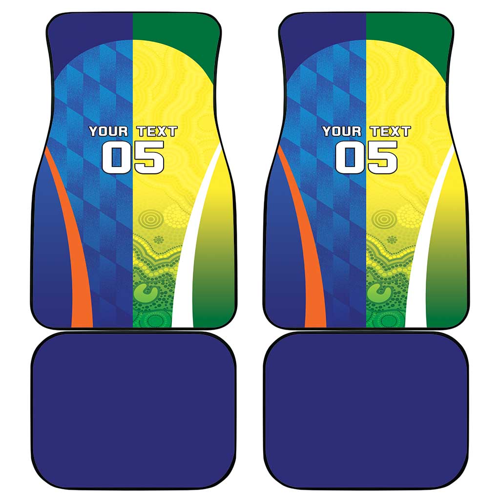Custom Australia And India Cricket Car Mats Ashoka Chakra With Aboriginal - Wonder Print Shop
