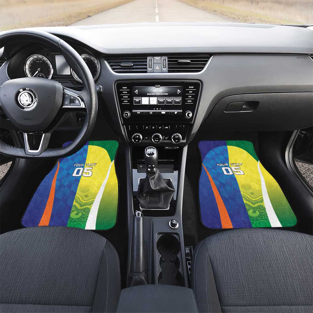 Custom Australia And India Cricket Car Mats Ashoka Chakra With Aboriginal - Wonder Print Shop
