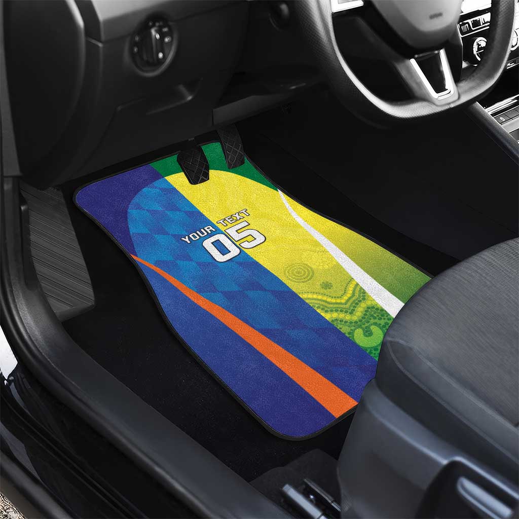 Custom Australia And India Cricket Car Mats Ashoka Chakra With Aboriginal - Wonder Print Shop