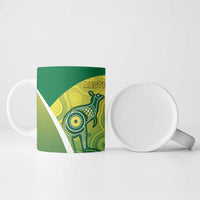 Australia And India Cricket Ceramic Mug Ashoka Chakra With Aboriginal - Wonder Print Shop