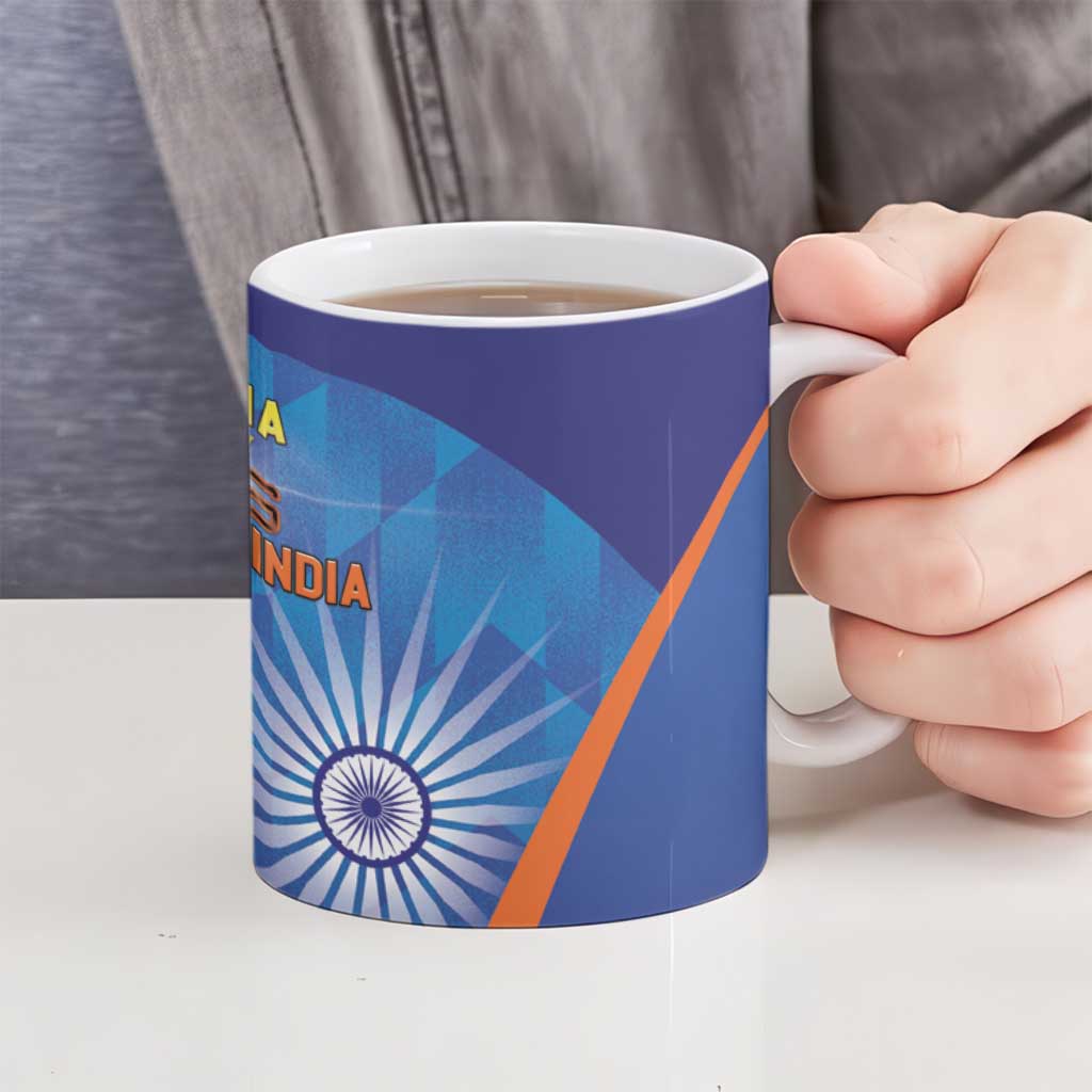 Australia And India Cricket Ceramic Mug Ashoka Chakra With Aboriginal - Wonder Print Shop