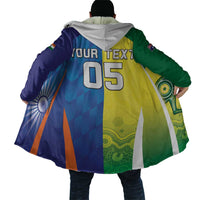 Custom Australia And India Cricket Cloak Ashoka Chakra With Aboriginal - Wonder Print Shop