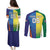 Custom Australia And India Cricket Couples Matching Puletasi and Long Sleeve Button Shirt Ashoka Chakra With Aboriginal - Wonder Print Shop