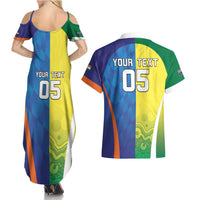 Custom Australia And India Cricket Couples Matching Summer Maxi Dress and Hawaiian Shirt Ashoka Chakra With Aboriginal - Wonder Print Shop