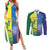 Custom Australia And India Cricket Couples Matching Summer Maxi Dress and Long Sleeve Button Shirt Ashoka Chakra With Aboriginal - Wonder Print Shop