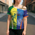 Custom Australia And India Cricket Cross Shoulder Shirt Ashoka Chakra With Aboriginal - Wonder Print Shop
