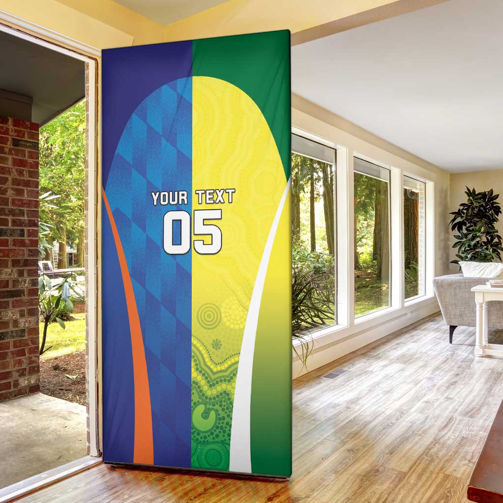 Custom Australia And India Cricket Door Cover Ashoka Chakra With Aboriginal - Wonder Print Shop