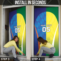 Custom Australia And India Cricket Door Cover Ashoka Chakra With Aboriginal - Wonder Print Shop