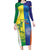 Custom Australia And India Cricket Family Matching Long Sleeve Bodycon Dress and Hawaiian Shirt Ashoka Chakra With Aboriginal - Wonder Print Shop